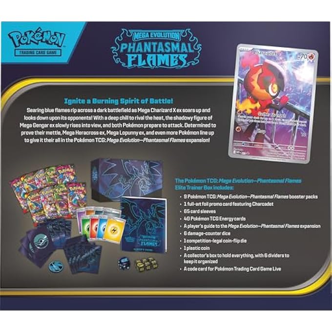 rayihni TCG MEGA EVOLUTION 02: PHANTASMAL FLAMES  ELITE TRAINER BOX (ETB) | ENGLISH EDITION | BOOSTER PACKS, SLEEVES & ACCESSORIES - Image 3